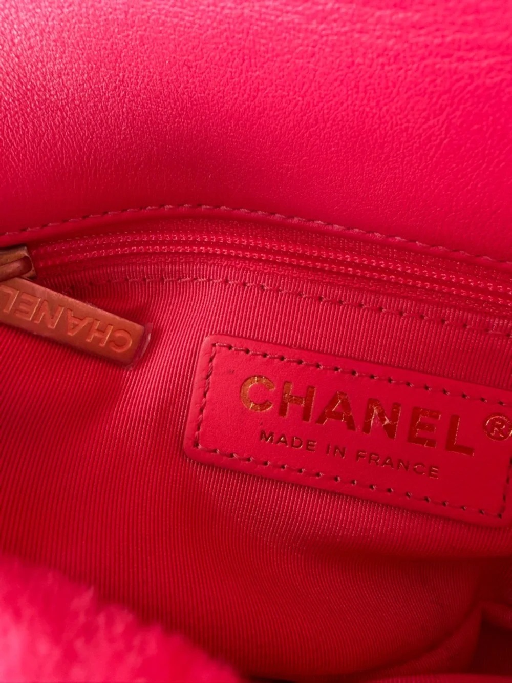 Chanel Shearling Hot Pink Quilted Flap Fur Shoulder Bag